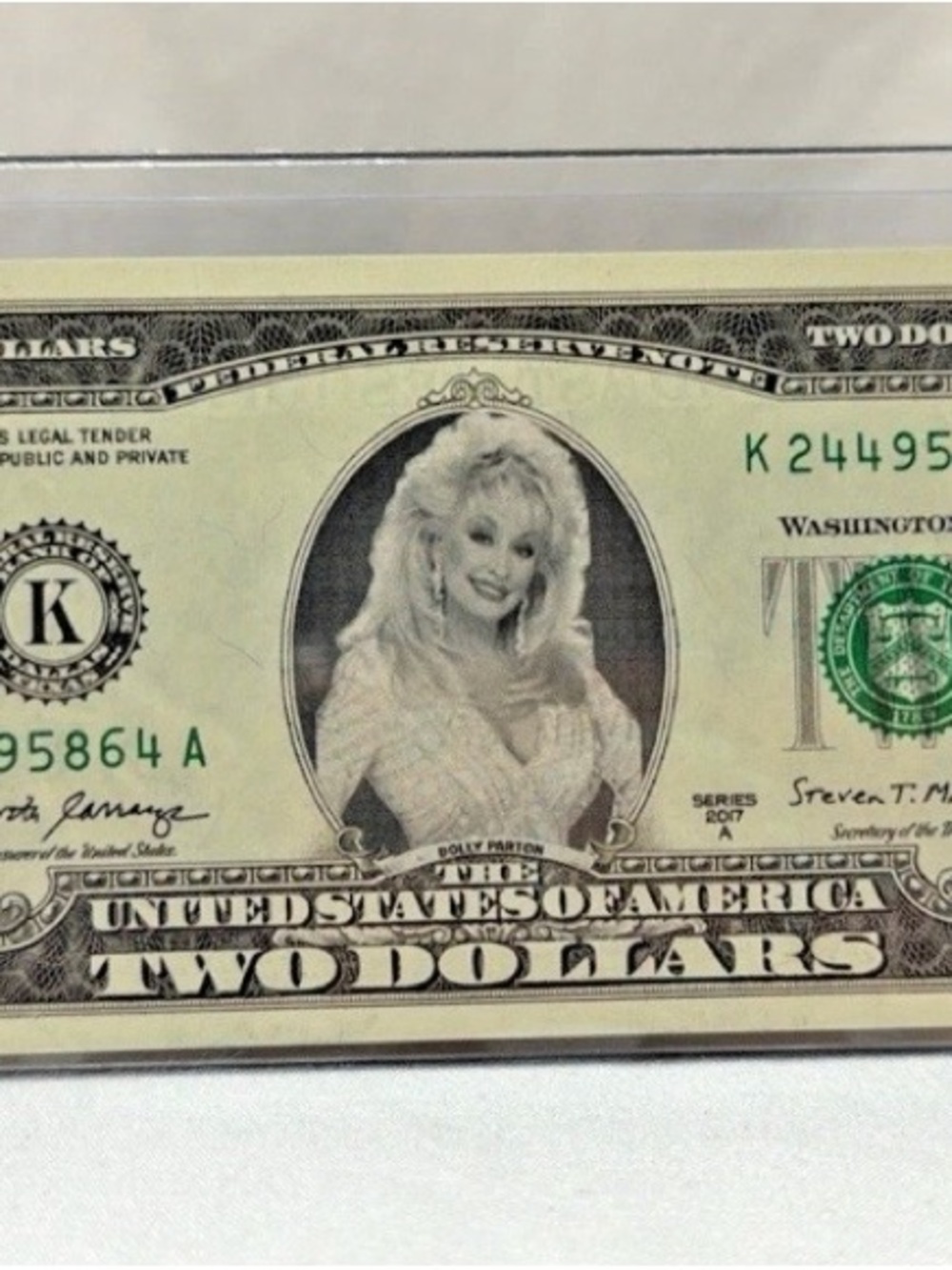 Dolly Parton Novelty $2 Dollar Bill Real U.S. Currency Mint Uncirculated